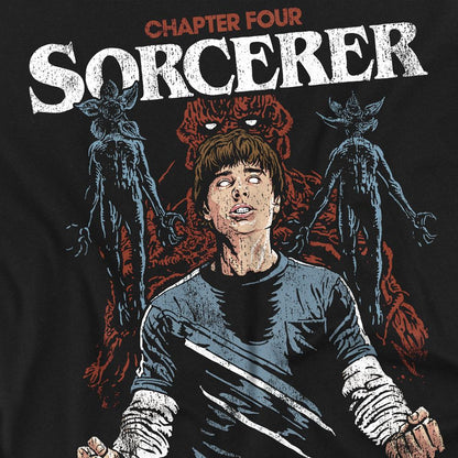 Black - Side - Stranger Things Unisex Adult The Sorcerer Will T-Shirt