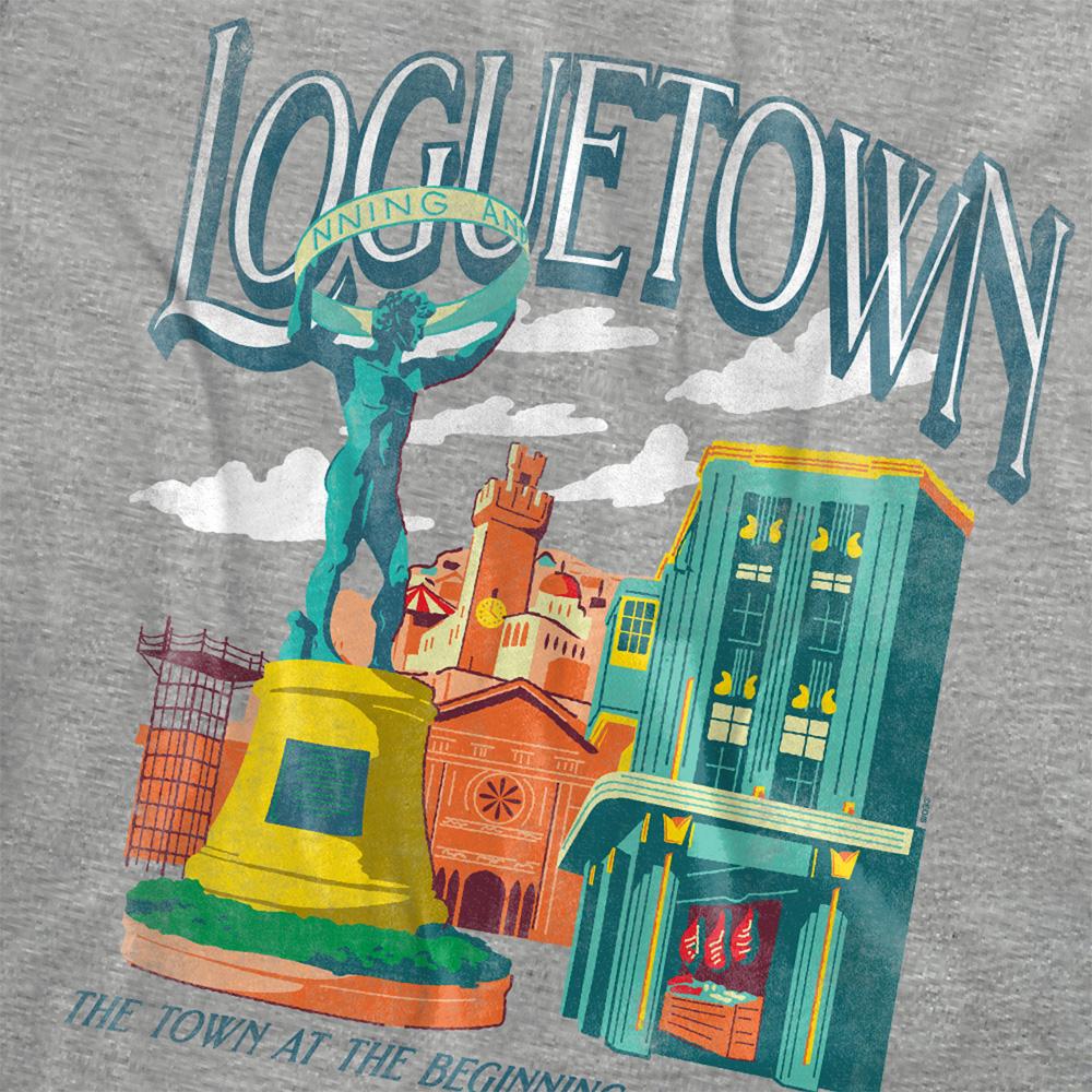 Athletic Heather - Side - One Piece Womens-Ladies Loguetown The Beginning And The End T-Shirt
