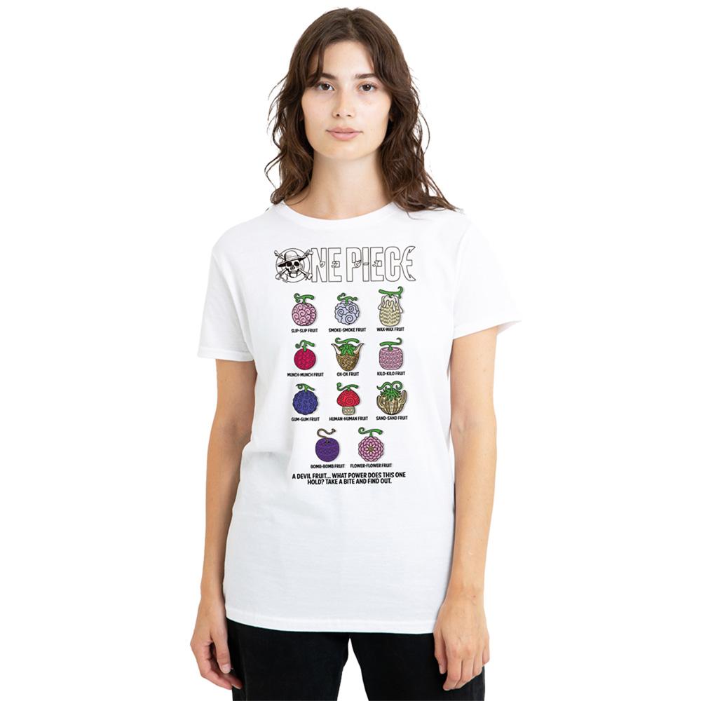 White - Lifestyle - One Piece Womens-Ladies Devil Fruits T-Shirt