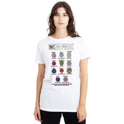 White - Lifestyle - One Piece Womens-Ladies Devil Fruits T-Shirt