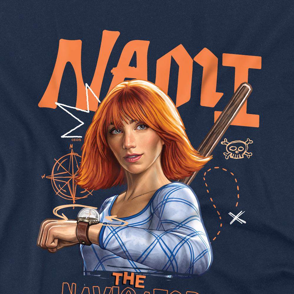 Navy - Side - One Piece Childrens-Kids The Navigator Nami T-Shirt