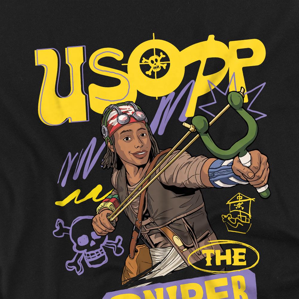 Black - Side - One Piece Childrens-Kids The Sniper Usopp T-Shirt