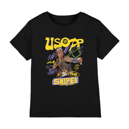 Black - Front - One Piece Childrens-Kids The Sniper Usopp T-Shirt