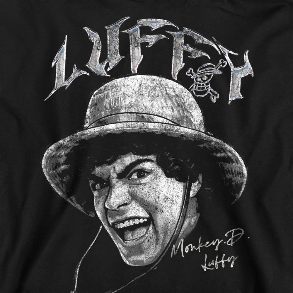 Black - Side - One Piece Unisex Adult Luffy Heavy Metal Sweatshirt