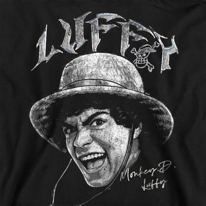 Black - Side - One Piece Unisex Adult Luffy Heavy Metal Sweatshirt