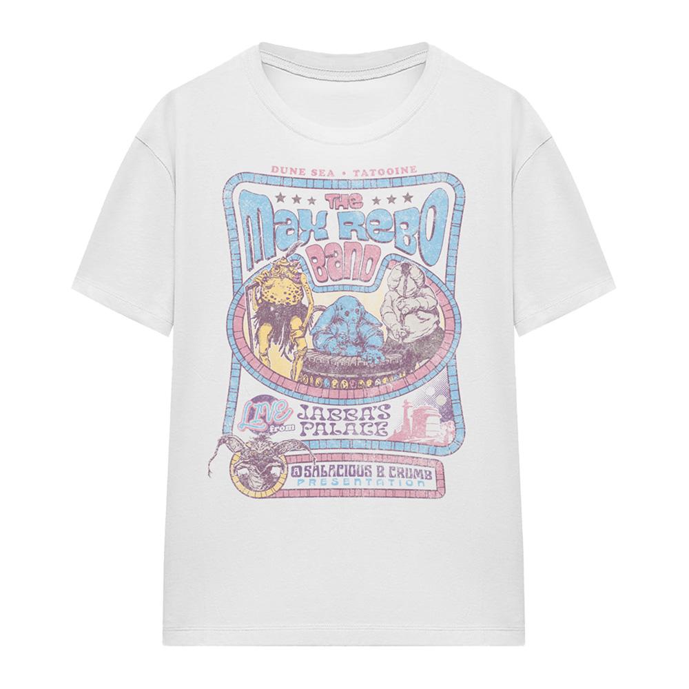 White - Front - Star Wars: The Mandalorian Womens-Ladies Rotj Max Rebo Band T-Shirt