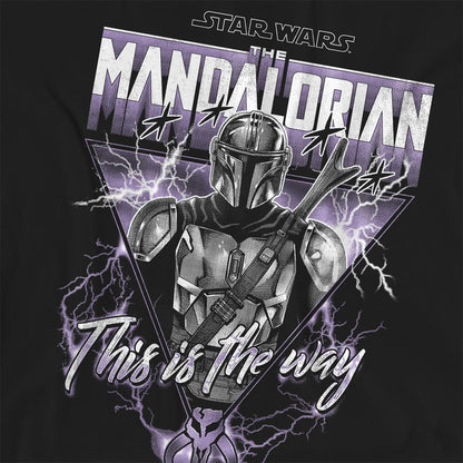 Black - Side - Star Wars: The Mandalorian Womens-Ladies This Is The Way Heavy Metal T-Shirt