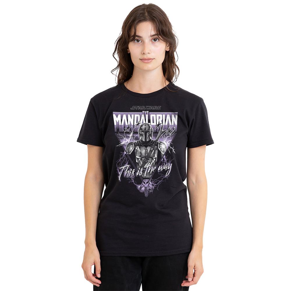 Black - Lifestyle - Star Wars: The Mandalorian Womens-Ladies This Is The Way Heavy Metal T-Shirt
