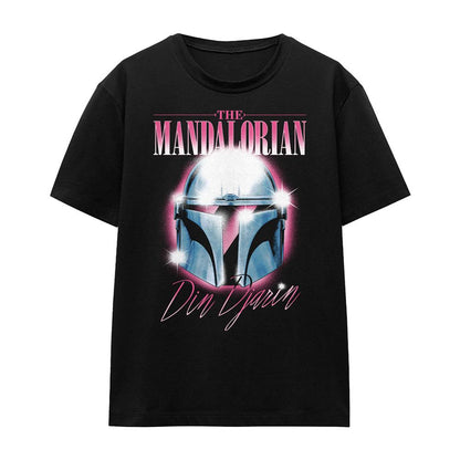 Black - Front - Star Wars: The Mandalorian Womens-Ladies Din Djarin 80 S Helmet T-Shirt