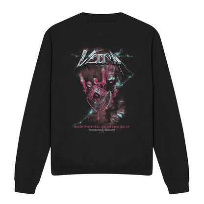 Black - Front - Dungeons & Dragons Unisex Adult Rock Band Vecna Lightning Sweatshirt
