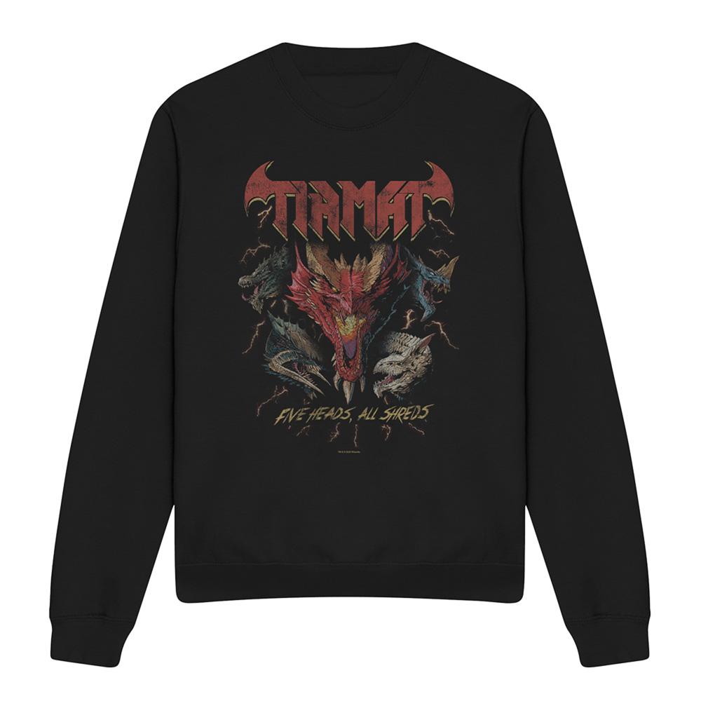 Black - Front - Dungeons & Dragons Unisex Adult Five Heads Tiamat Dragon Sweatshirt