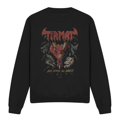 Black - Front - Dungeons & Dragons Unisex Adult Five Heads Tiamat Dragon Sweatshirt