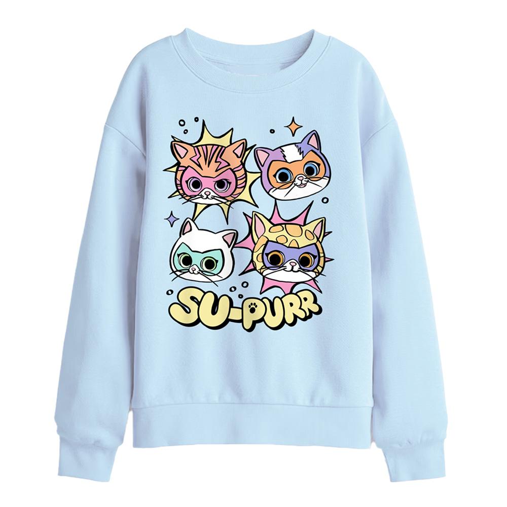 Light Blue - Front - SuperKitties Childrens-Kids Supurr Sweatshirt
