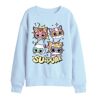 Light Blue - Front - SuperKitties Childrens-Kids Supurr Sweatshirt