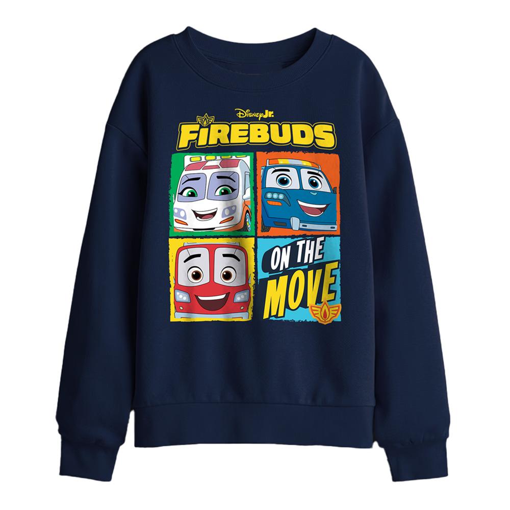 Navy - Front - Firebuds Childrens-Kids On The Move Sweatshirt