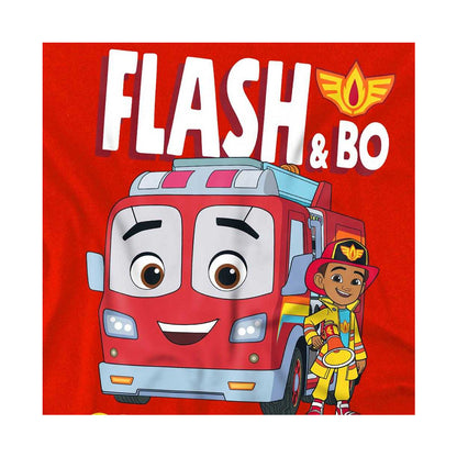 Red - Side - Firebuds Childrens-Kids Flash Fire Engine Sweatshirt