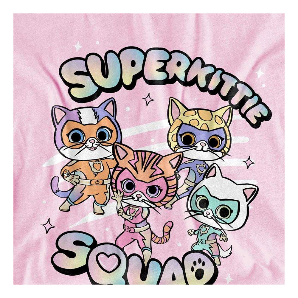 Pink - Side - SuperKitties Childrens-Kids Squad T-Shirt