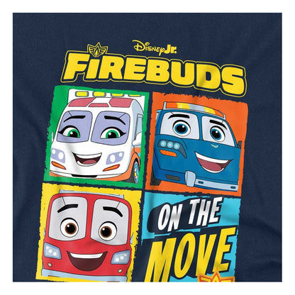 Navy - Side - Firebuds Childrens-Kids On The Move T-Shirt