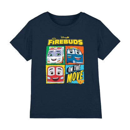 Navy - Front - Firebuds Childrens-Kids On The Move T-Shirt