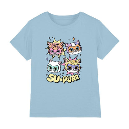 Light Blue - Front - SuperKitties Childrens-Kids Supurr T-Shirt