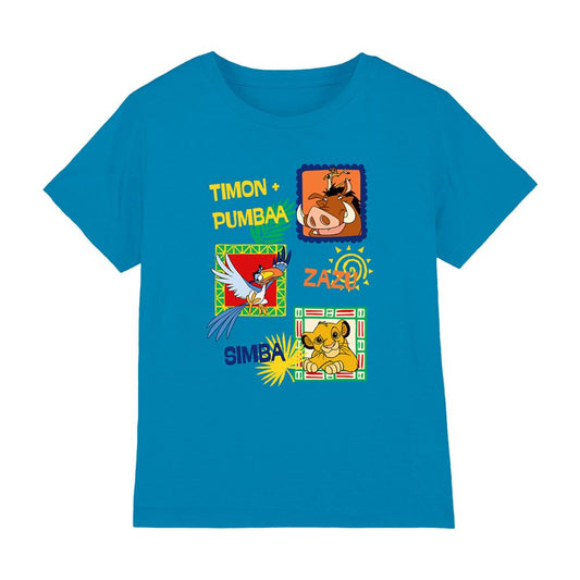 Turquoise - Front - The Lion King Childrens-Kids Aztec Frames T-Shirt