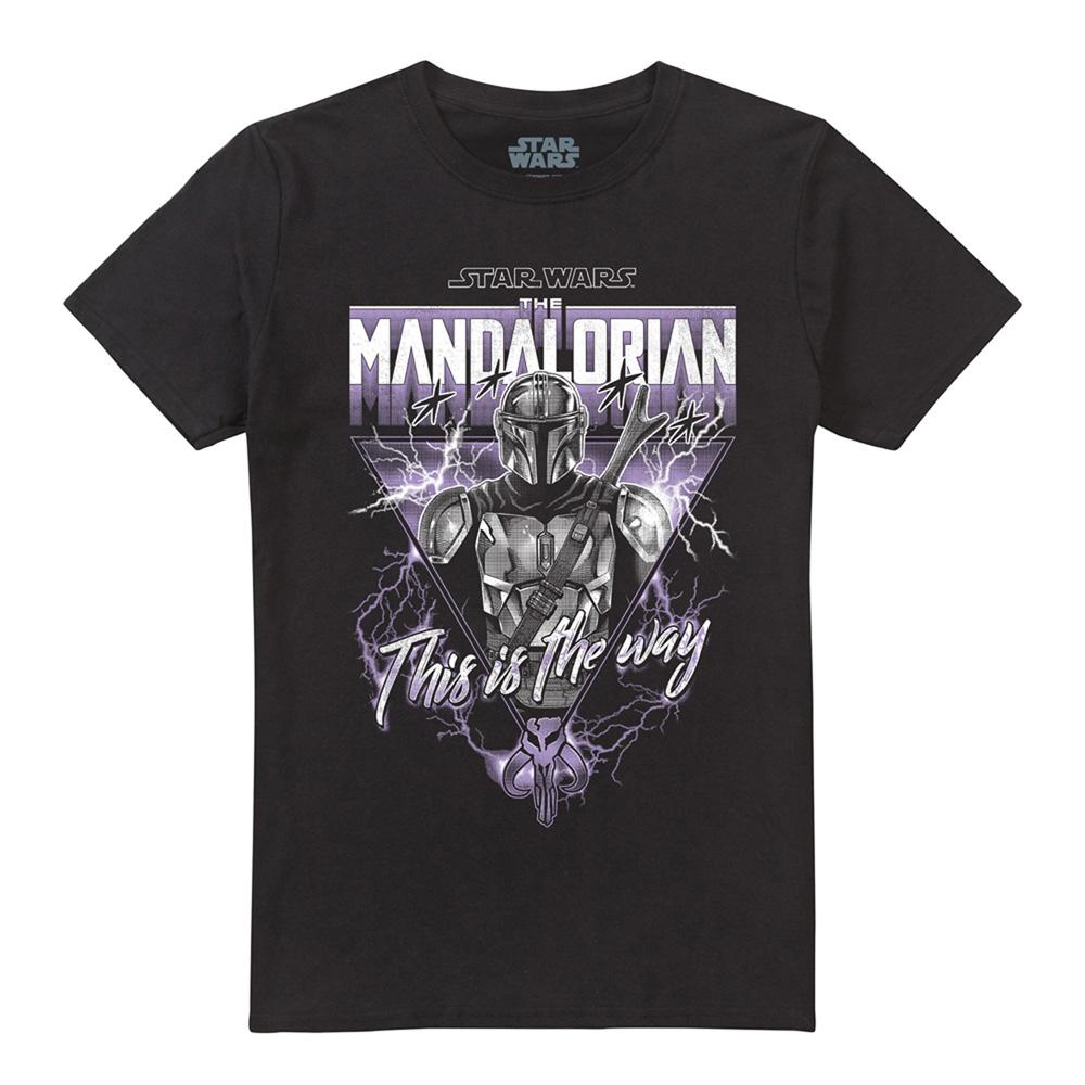 Black - Front - Star Wars: The Mandalorian Unisex Adult This Is The Way Heavy Metal T-Shirt