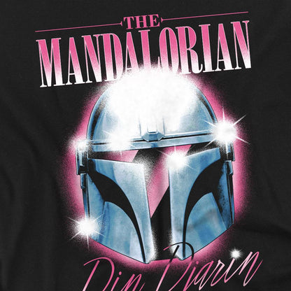 Black - Side - Star Wars: The Mandalorian Unisex Adult Din Djarin 80 S Helmet T-Shirt