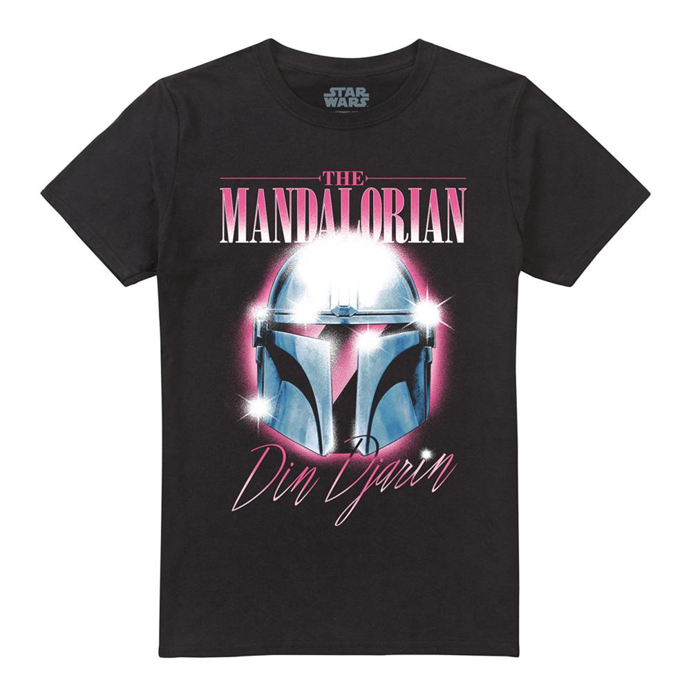 Black - Front - Star Wars: The Mandalorian Unisex Adult Din Djarin 80 S Helmet T-Shirt