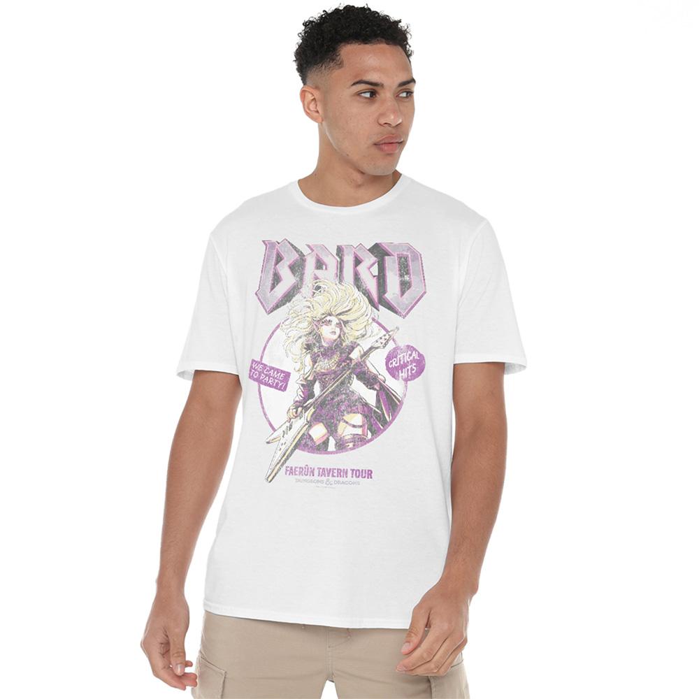 White - Back - Dungeons & Dragons Unisex Adult Bard Glam Rock Tour T-Shirt