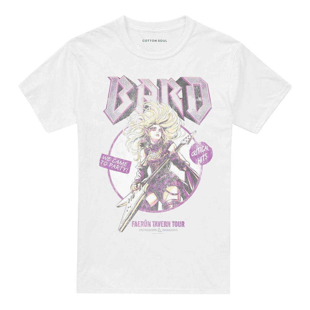 White - Front - Dungeons & Dragons Unisex Adult Bard Glam Rock Tour T-Shirt