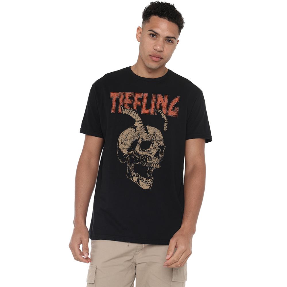 Black - Back - Dungeons & Dragons Unisex Adult Tiefling T-Shirt