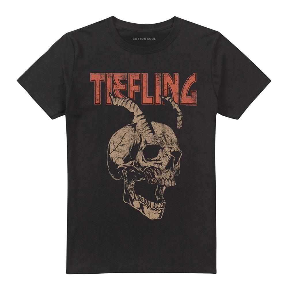 Black - Front - Dungeons & Dragons Unisex Adult Tiefling T-Shirt