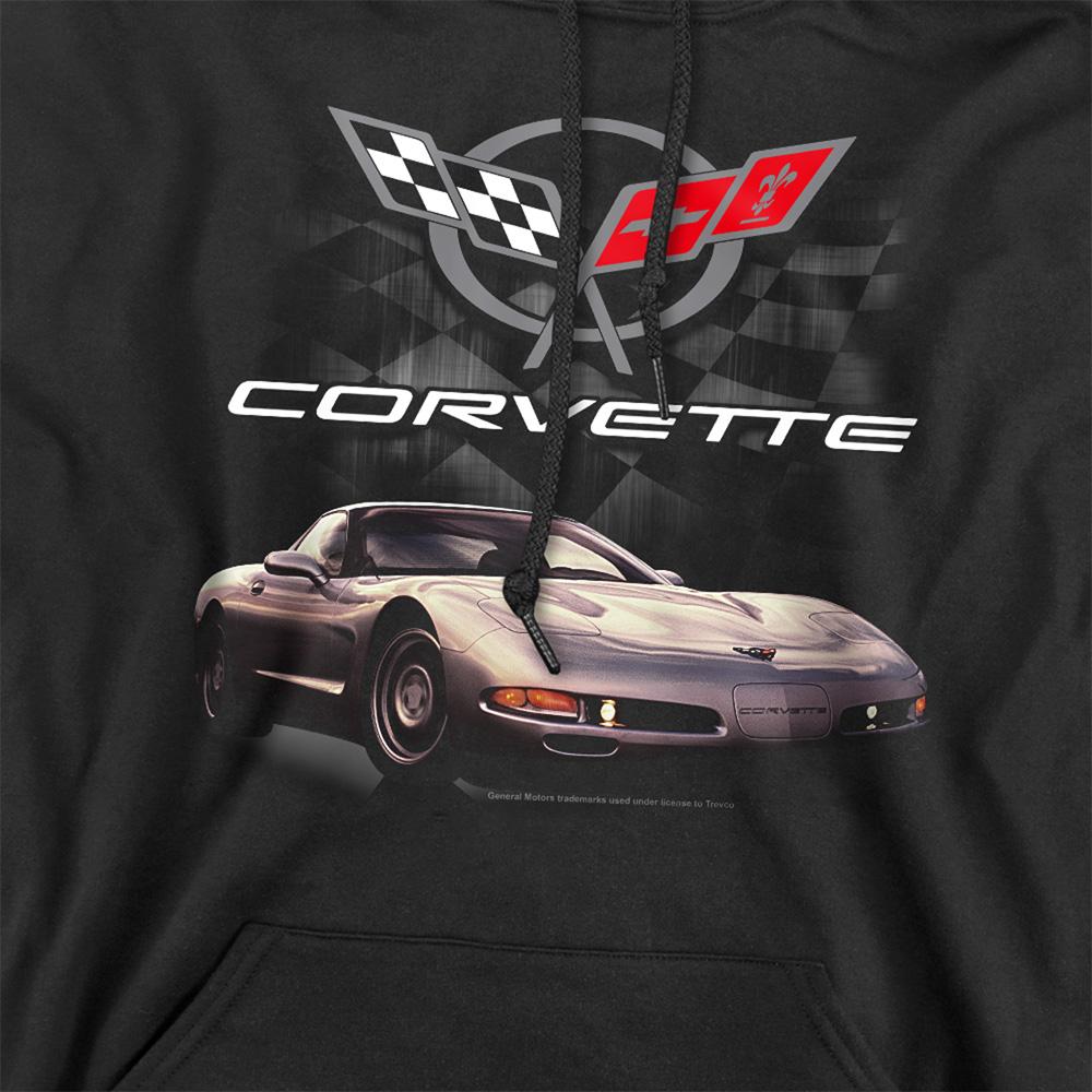Black - Side - Chevrolet Unisex Adult Past Checkered Hoodie