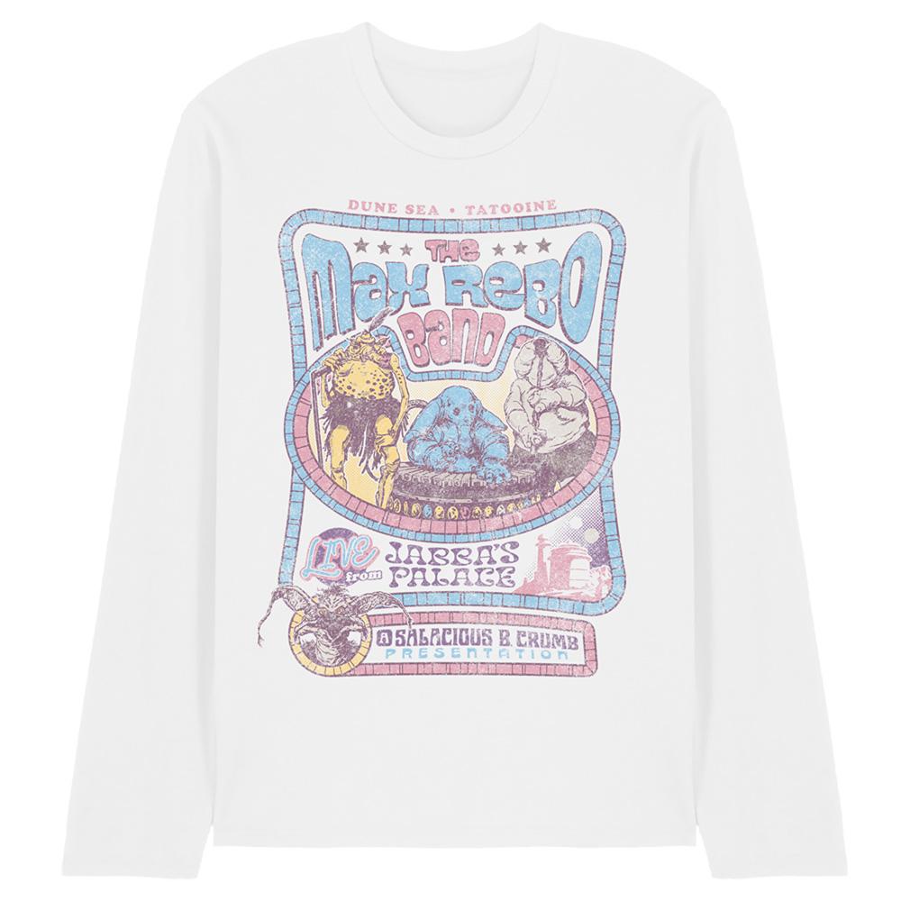 White - Front - Star Wars: The Mandalorian Unisex Adult Rotj Max Rebo Band Long-Sleeved T-Shirt