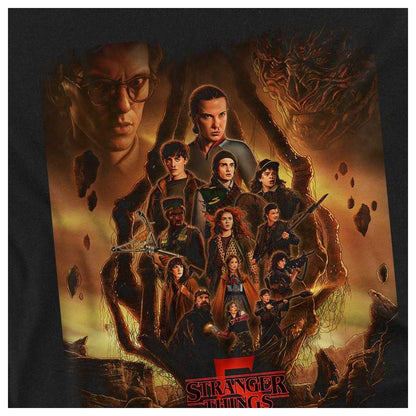 Black - Side - Stranger Things Unisex Adult The Finale Poster Long-Sleeved T-Shirt