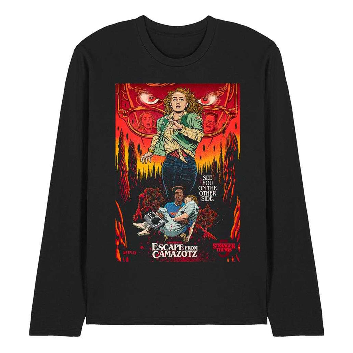 Black - Front - Stranger Things 5 Unisex Adult Butcher Billy Chapter 6 Long-Sleeved T-Shirt