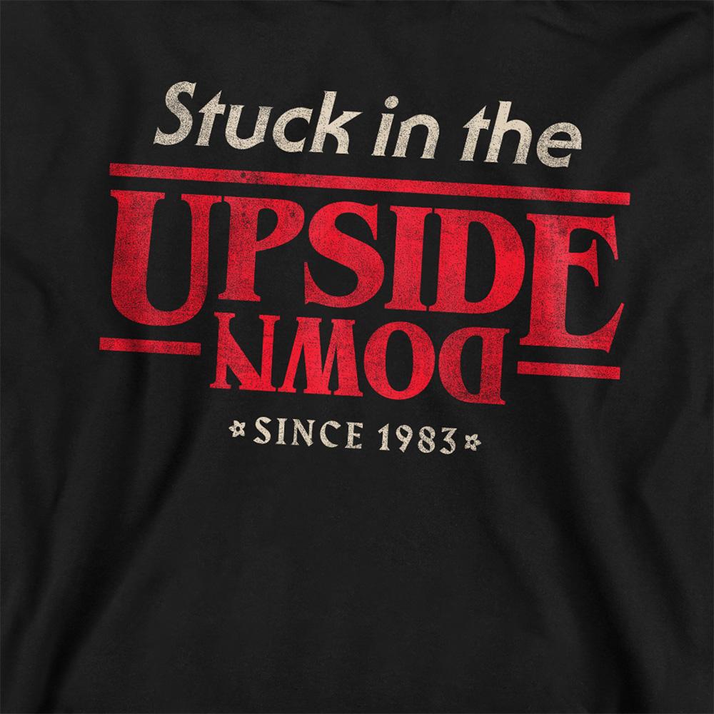 Black - Side - Stranger Things Unisex Adult Upside Down Slogan Sweatshirt