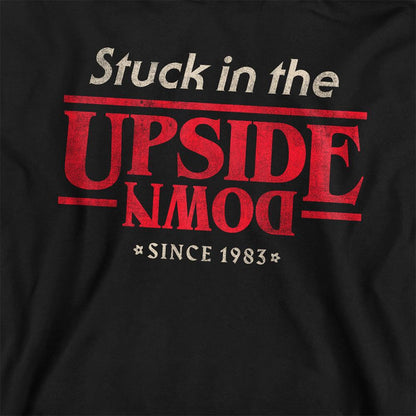 Black - Side - Stranger Things Unisex Adult Upside Down Slogan Sweatshirt