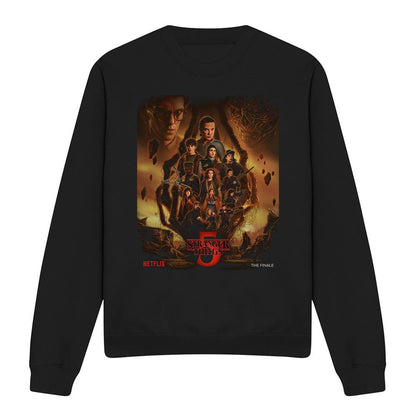 Black - Front - Stranger Things Unisex Adult The Finale Poster Sweatshirt