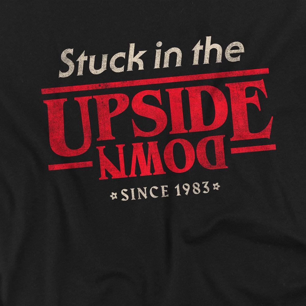 Black - Side - Stranger Things Unisex Adult Upside Down Slogan T-Shirt