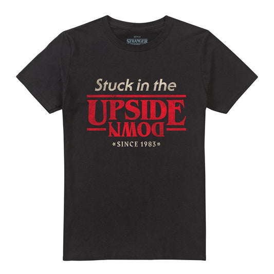 Black - Front - Stranger Things Unisex Adult Upside Down Slogan T-Shirt