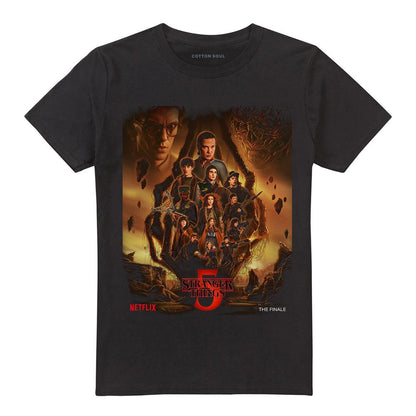 Black - Front - Stranger Things Unisex Adult The Finale Poster T-Shirt