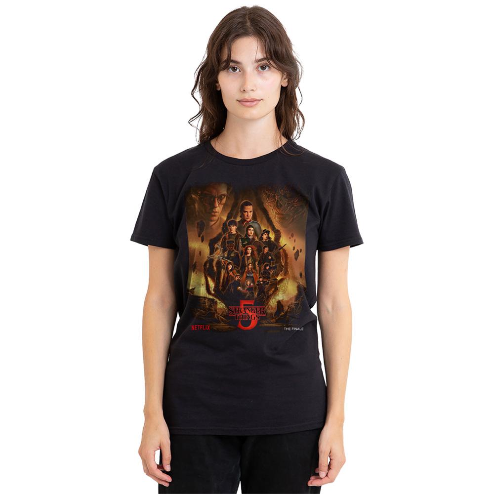 Black - Back - Stranger Things Womens-Ladies The Finale Poster T-Shirt