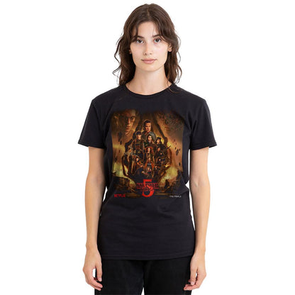 Black - Back - Stranger Things Womens-Ladies The Finale Poster T-Shirt