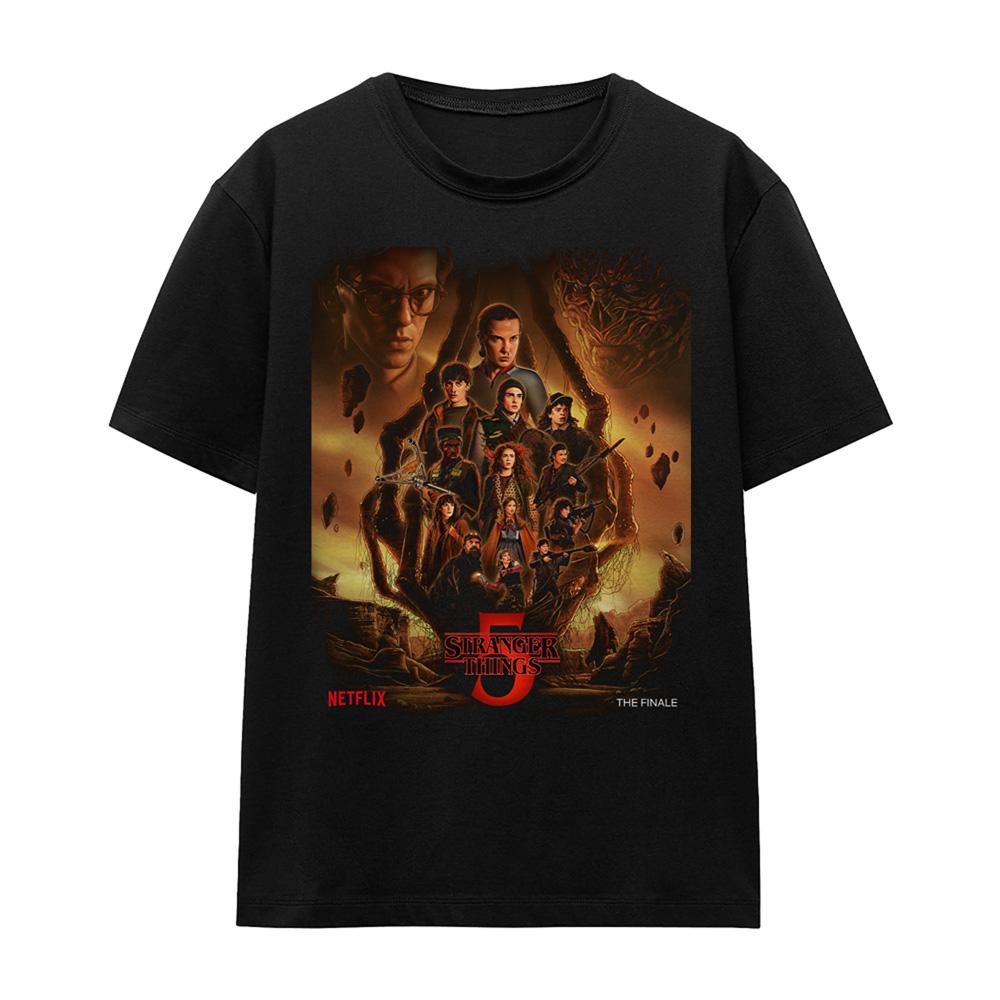 Black - Front - Stranger Things Womens-Ladies The Finale Poster T-Shirt