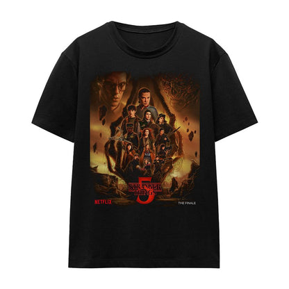 Black - Front - Stranger Things Womens-Ladies The Finale Poster T-Shirt