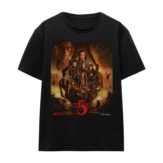 Black - Front - Stranger Things Womens-Ladies The Finale Poster T-Shirt