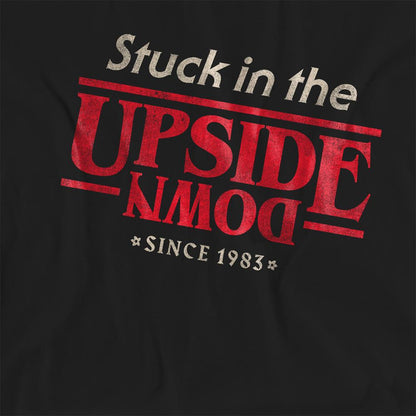 Black - Side - Stranger Things Womens-Ladies Upside Down Slogan T-Shirt
