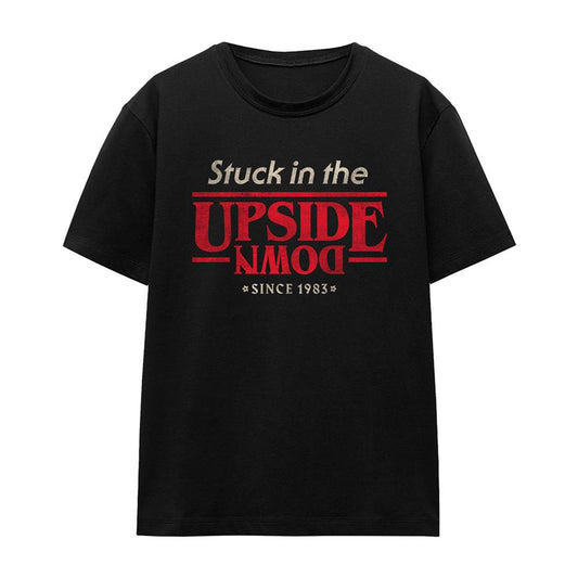 Black - Front - Stranger Things Womens-Ladies Upside Down Slogan T-Shirt