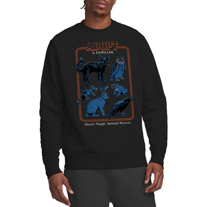 Black - Back - Steven Rhodes Unisex Adult Adopt A Familiar Sweatshirt